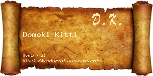 Domoki Kitti névjegykártya